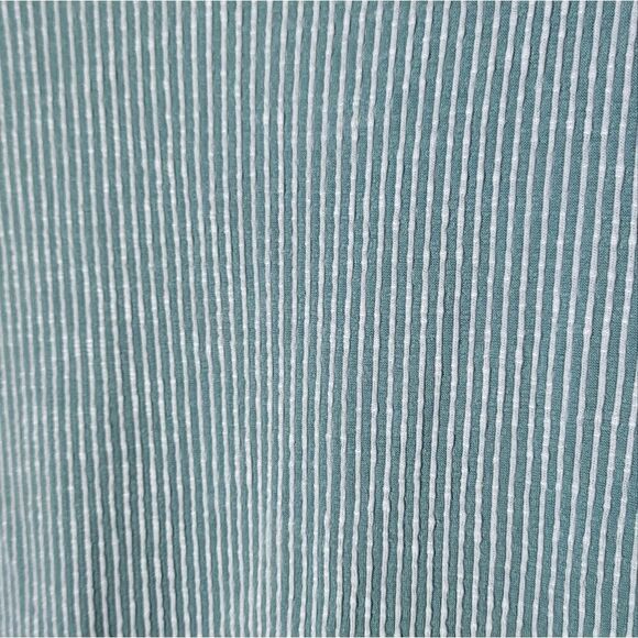 Caution To The Wind Striped Short Sleeve Ruffle Dress (Mint/White) - Picture 7 of 7